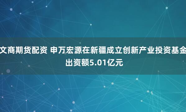 文商期货配资 申万宏源在新疆成立创新产业投资基金 出资额5.01亿元